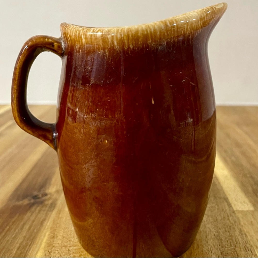 Vintage Hull Oven Proof USA Brown Drip Glaze Creamer 1960’s Kitchen Creamer